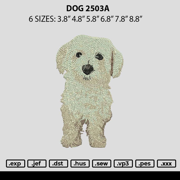 Dog 2503a Embroidery File 6 sizes