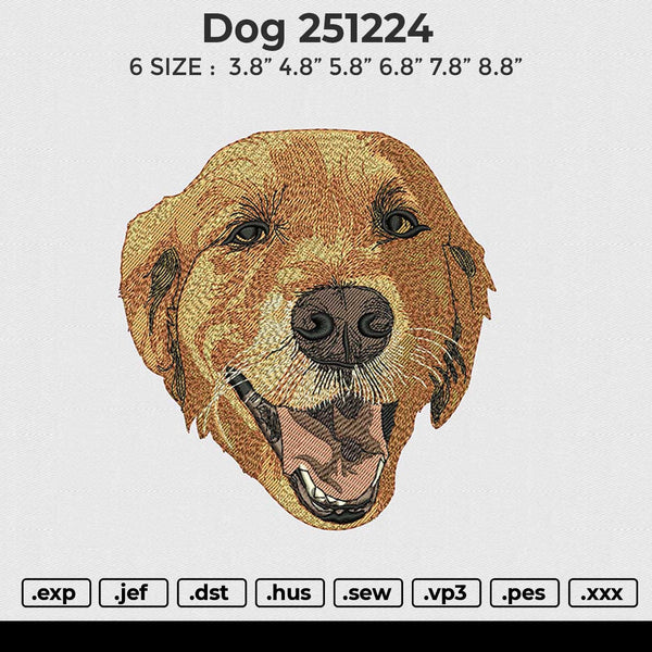 DOG 251224 Embroidery File 6 size