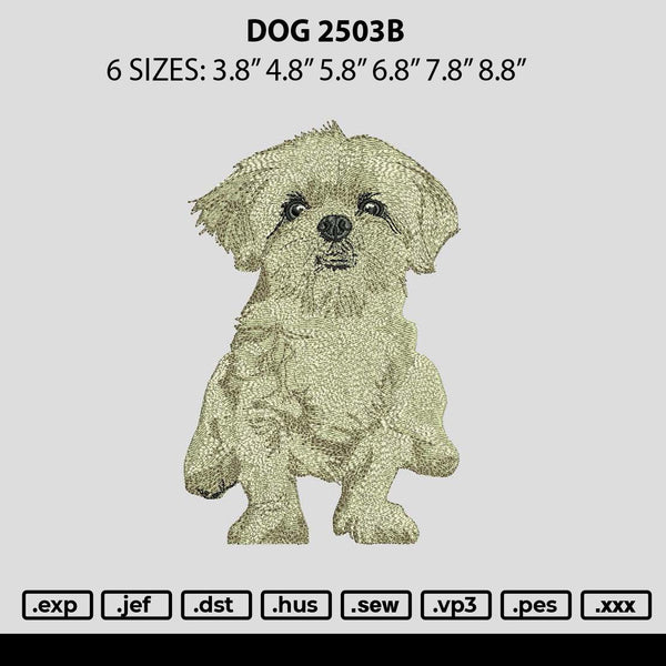 Dog 2503b Embroidery File 6 sizes