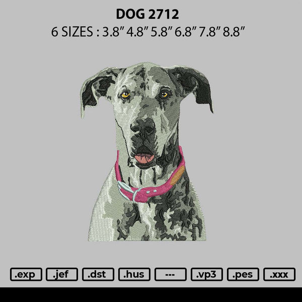 Dog 2712 Embroidery File 6 sizes