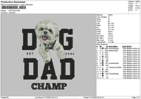 Dog Dad Embroidery File 6 sizes
