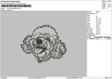 Dog Line 0306 Embroidery File 6 sizes