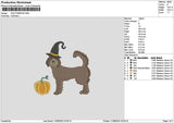 Dog Pumpkin 1108 Embroidery File 6 sizes
