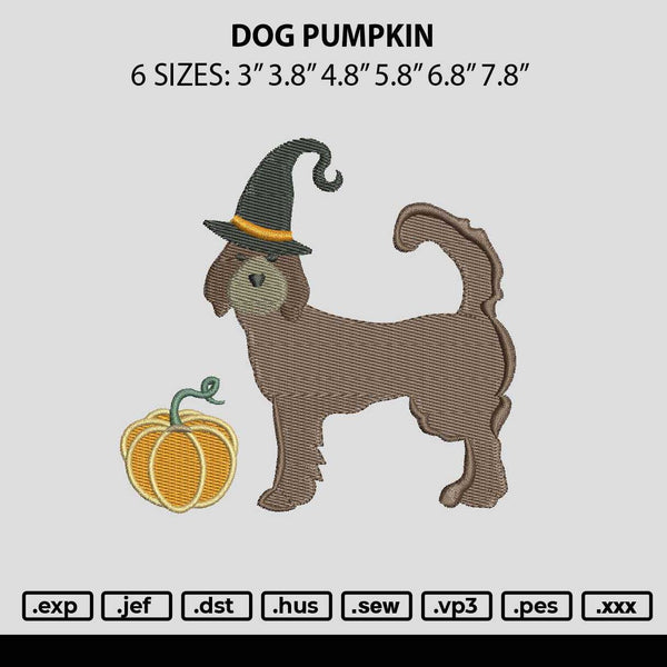 Dog Pumpkin 1108 Embroidery File 6 sizes