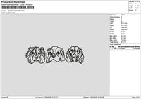 Dogs Outline 1703 Embroidery File 6 sizes