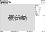 Dogs Outline 1703 Embroidery File 6 sizes