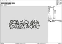 Dogs Outline 1703 Embroidery File 6 sizes