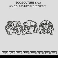 Dogs Outline 1703 Embroidery File 6 sizes