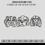 Dogs Outline 1703 Embroidery File 6 sizes