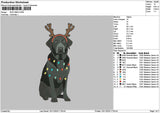 Dog Xmas 1011 Embroidery File 6 sizes