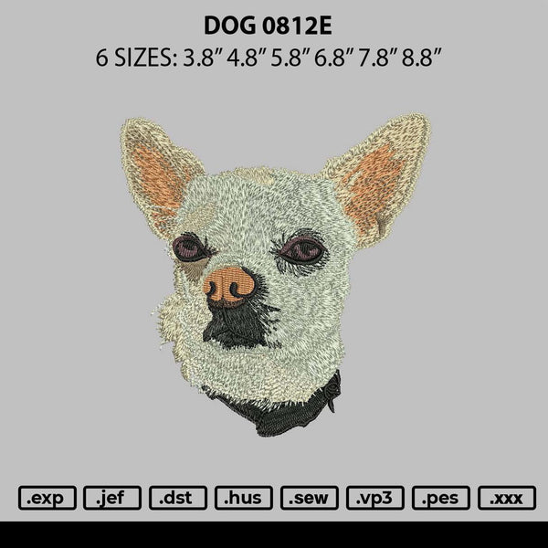 Dog 0812e Embroidery File 6 sizes
