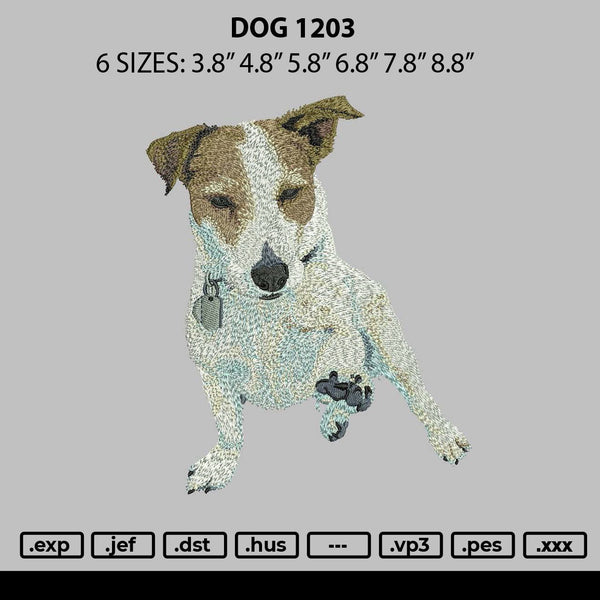 Dog 1203 Embroidery File 6 sizes