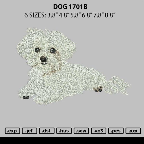 Dog 1701B Embroidery File 6 sizes