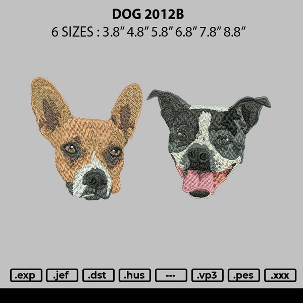 Dog 2012b Embroidery File 6 sizes