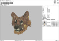 Dog 2107Embroidery File 6 size