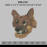 Dog 2107Embroidery File 6 size