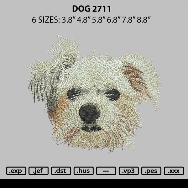 Dog 2711 Embroidery File 6 sizes