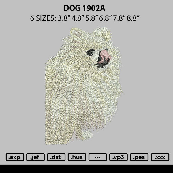 Dog 1902a Embroidery File 6 sizes