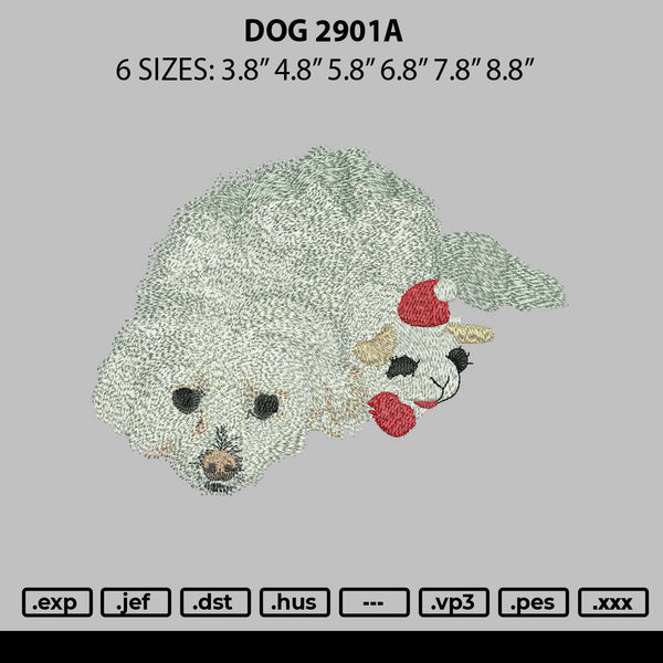 Dog 2901a Embroidery File 6 sizes