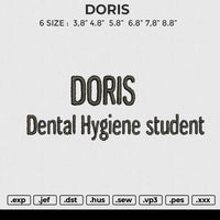 Doris Embroidery File 4 Sizes