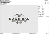 DOWN BAD Embroidery File 6 size