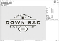 DOWN BAD Embroidery File 6 size