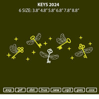 Keys 2024 Embroidery File 6 sizes