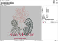 Roses 2707 Embroidery File 6 size