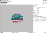 Drive Car text Embroidery File 6 size