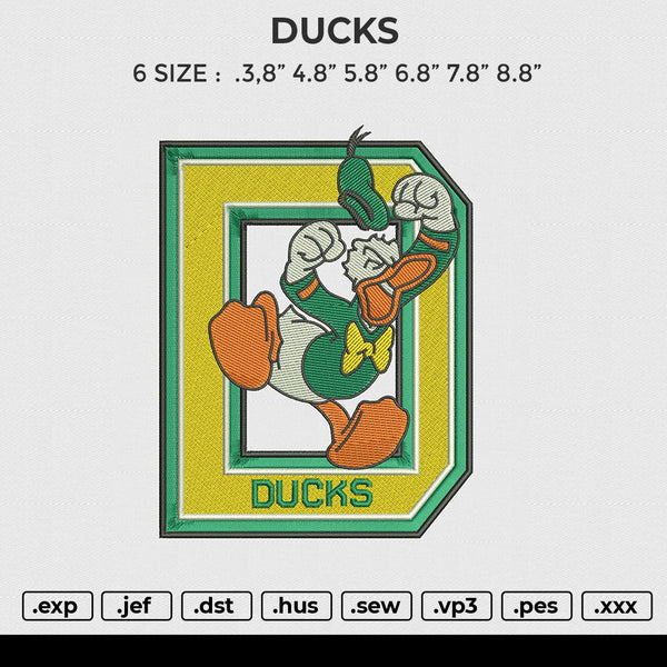 DUCKS Embroidery File 6 size