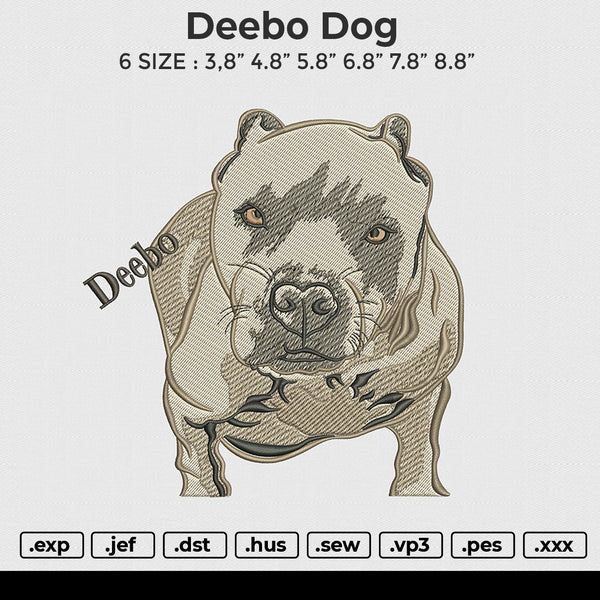 Deebo Dog Embroidery File 6 size