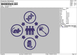 Demographic Embroidery File 6 sizes