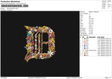 Dflowers23325 Embroidery File 6 size