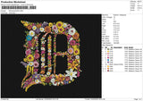 Dflowers23325 Embroidery File 6 size