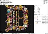 Dflowers23325 Embroidery File 6 size