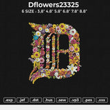 Dflowers23325 Embroidery File 6 size