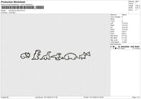Dinosaurus family Embroidery File 6 size