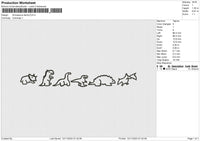 Dinosaurus family Embroidery File 6 size