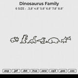 Dinosaurus family Embroidery File 6 size