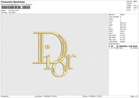 Dior logo v2 Embroidery File 6 size