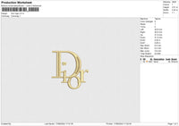 Dior logo v2 Embroidery File 6 size