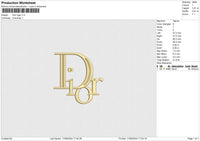 Dior logo v2 Embroidery File 6 size