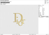 Dior logo v2 Embroidery File 6 size