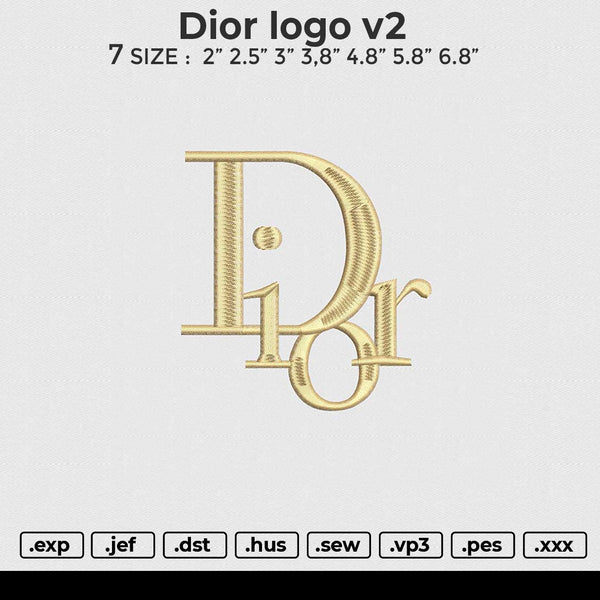 Dior logo v2 Embroidery File 6 size