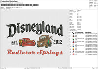 Disneyland Car and mater Embroidery File 6 size