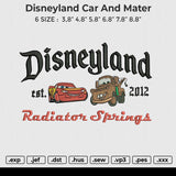 Disneyland Car and mater Embroidery File 6 size