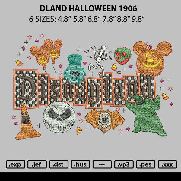 Dland Halloween 1906 Embroidery File 6 sizes