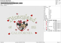 Disneyland Mickey LOVE Embroidery File 6 size