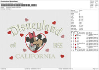 Disneyland Mickey LOVE Embroidery File 6 size