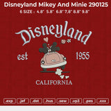 Disneyland Mikey and Minie 290125 Embroidery File 6 size